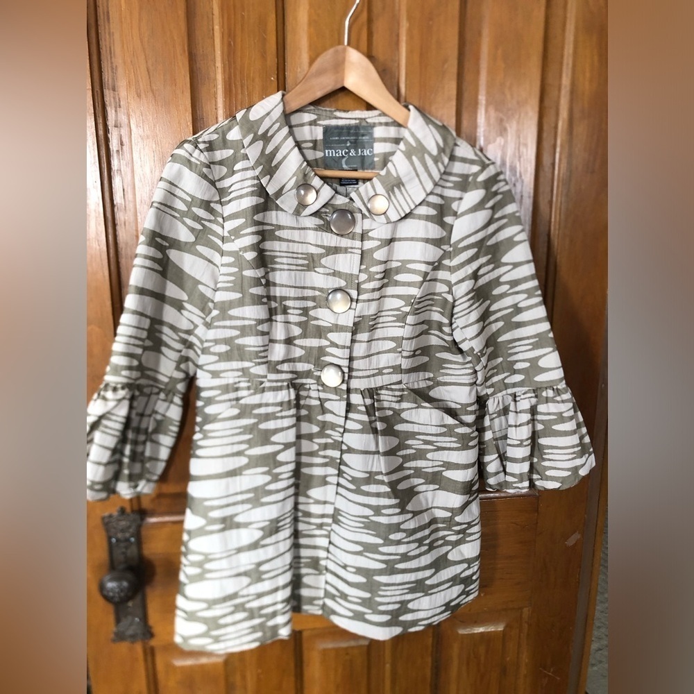 Mac & Jac Olive and White Patterned Jacket
